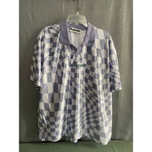 Playboy x PacSun Wavy Checkerboard Polo Shirt - Lavender/White - Large